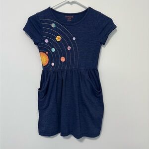 Cat & Jack Blue Planets Dress Crew Neck